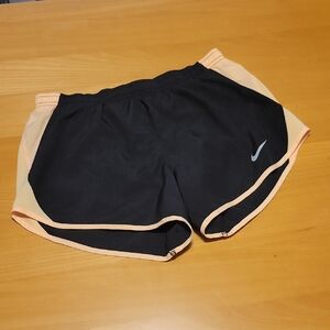 Nike Black and Orange Performance Athletic Shorts
